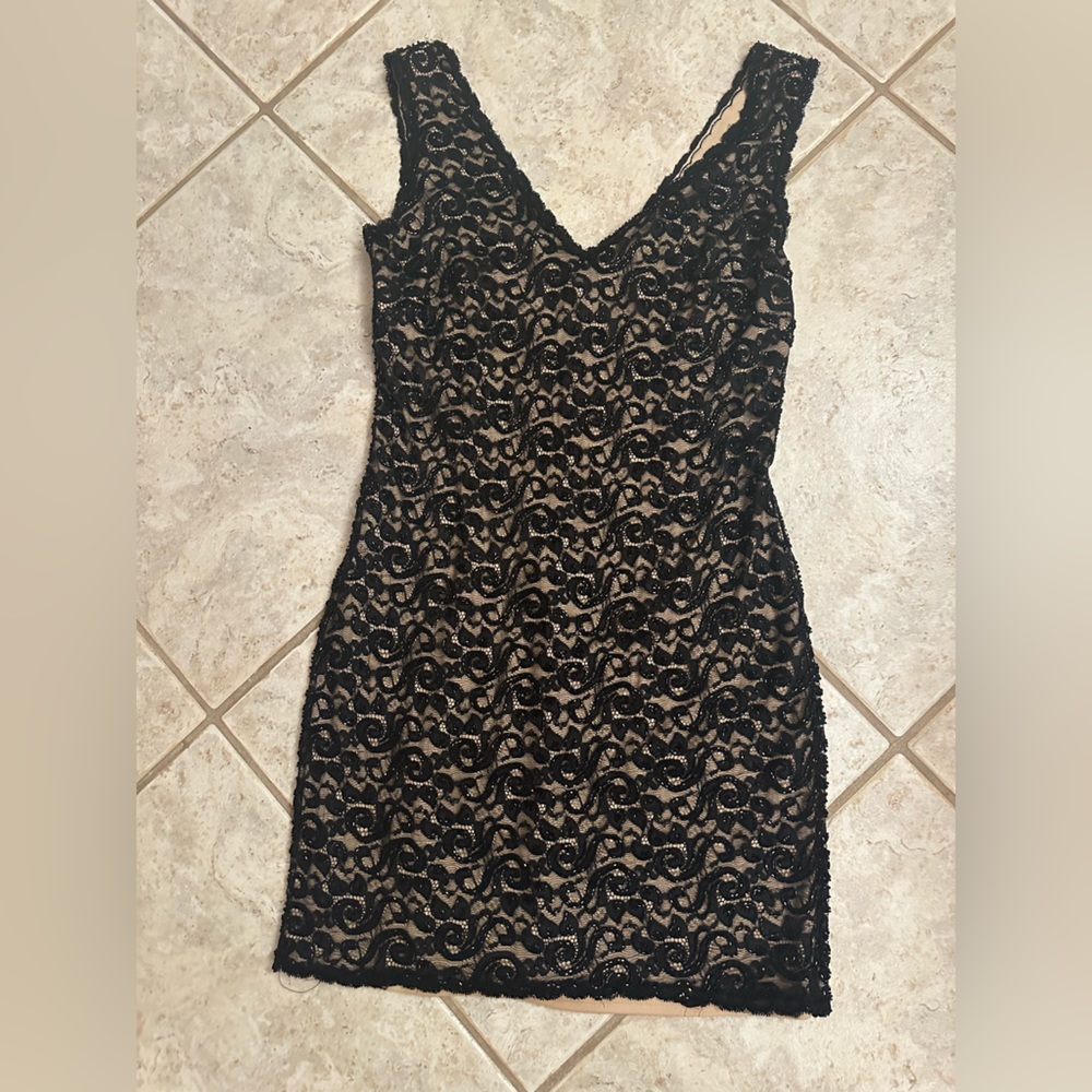 Black lace overlay